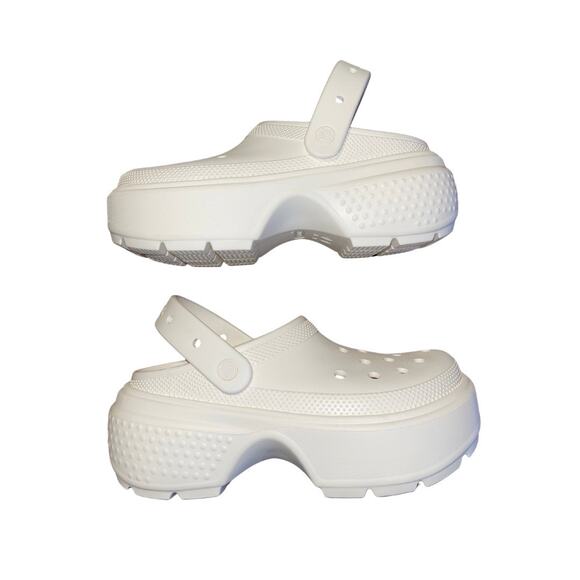 Crocs Stomp Slip on Clogs Chalk White Platform Size 10 Chunky Sole Comfort NWT - Picture 1 of 6